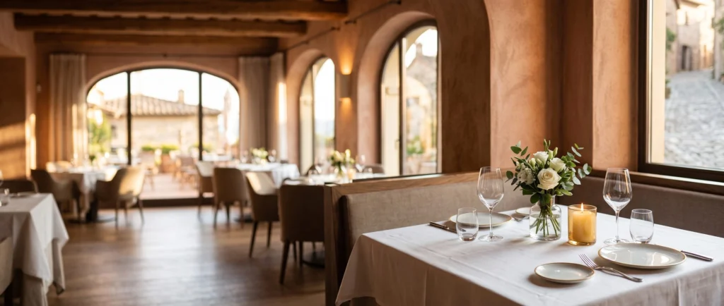 sala ristorante illuminata