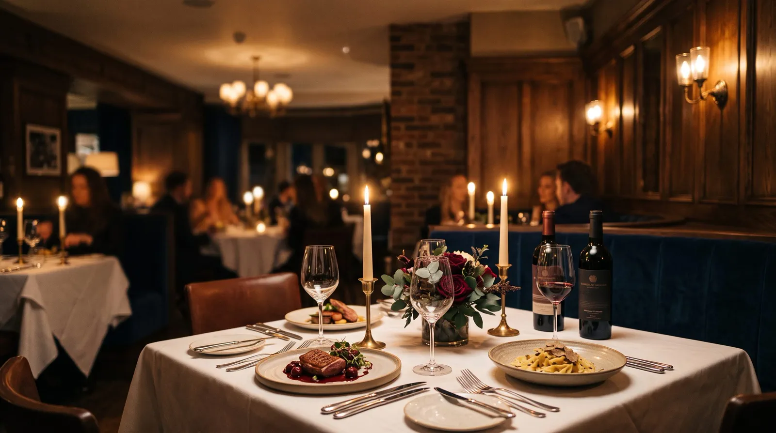 sala ristorante a lume di candela